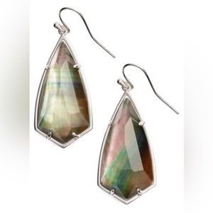 Kendra Scott Carla Earrings Black mother of Pearl Silver tone Rhodium